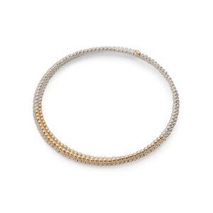 GEORG K GOLD/SILVER Made In Usa 14kt Gold Silver Beaded Triple Row Bracelet